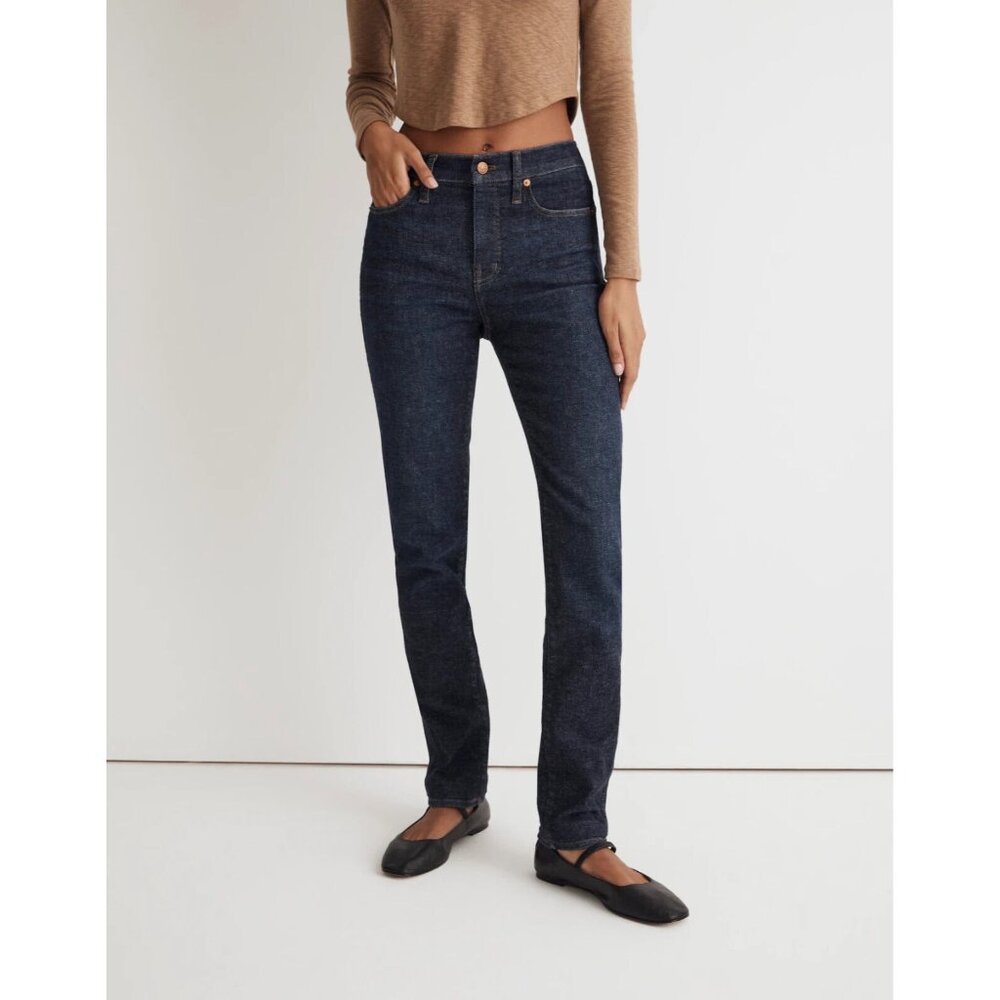 Madewell Womens Size 26 Dalesford Dark Wash Mid-Rise Stovepipe Jeans NEW